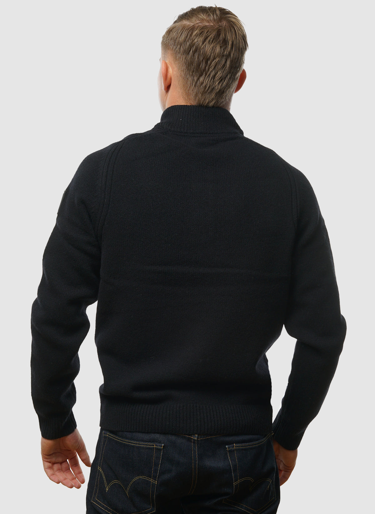 Castillos Knitted Quarter Neck - Black