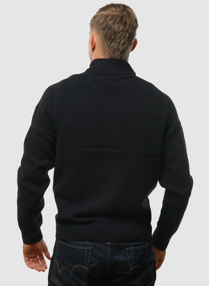 Castillos Knitted Quarter Neck - Black
