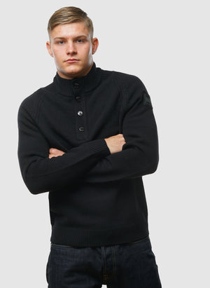Castillos Knitted Quarter Neck - Black