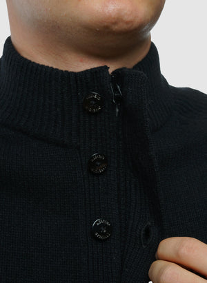 Castillos Knitted Quarter Neck - Black