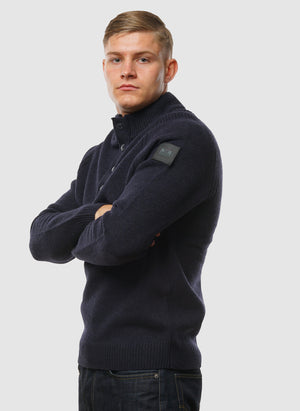 Castillos Knitted Quarter Neck - Navy