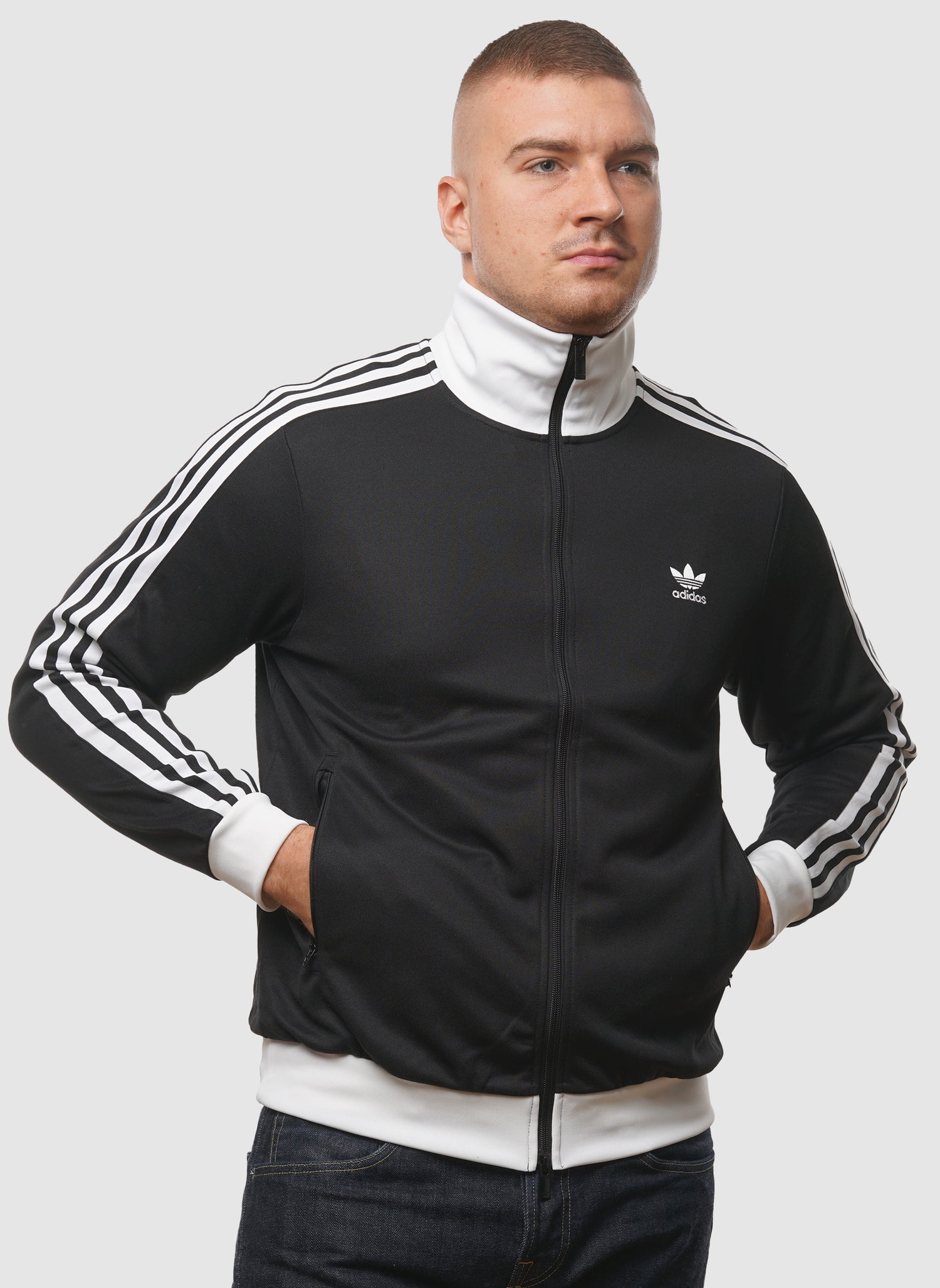 Beckenbauer Tracktop - Black/White