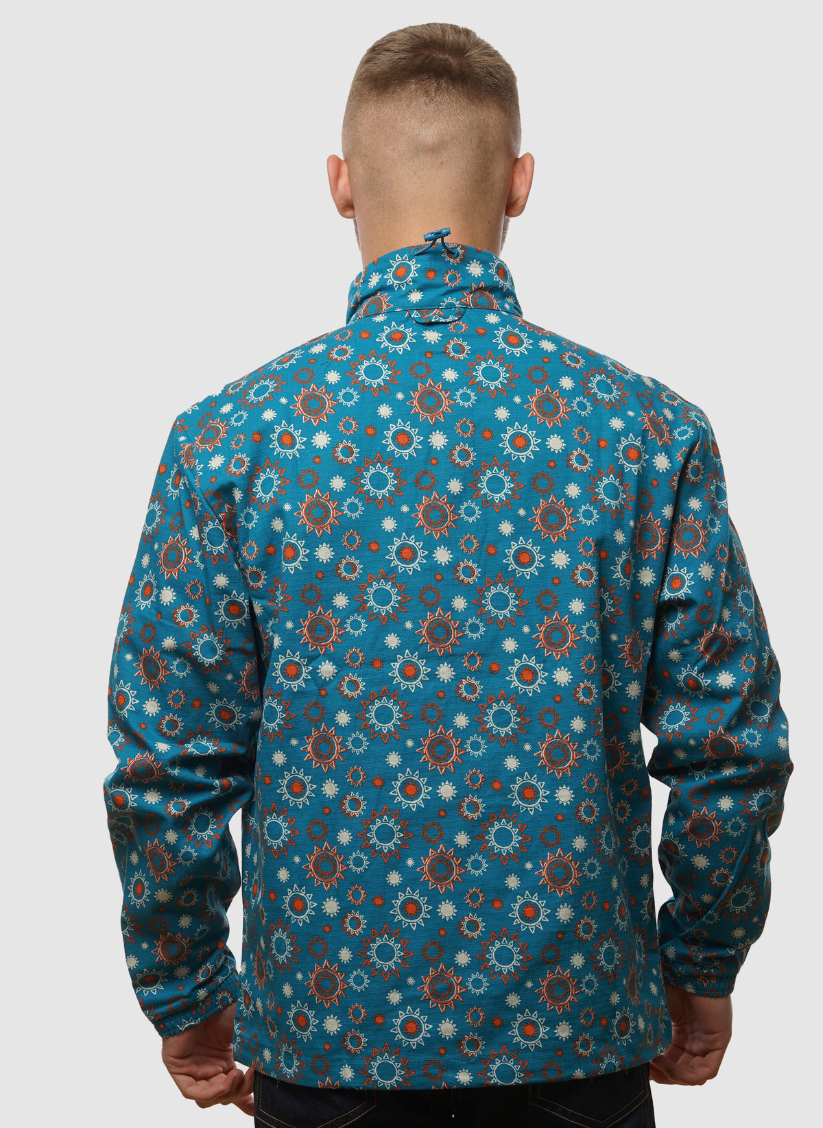 Nature Awakening Allover Print Windbreaker - Multicolor