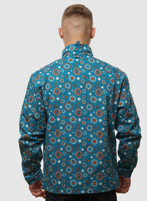 Nature Awakening Allover Print Windbreaker - Multicolor