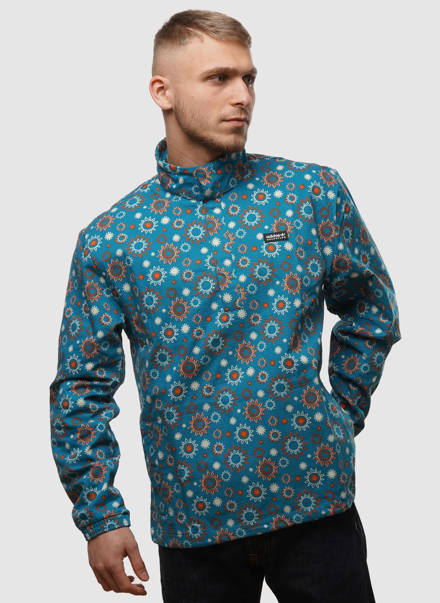 Nature Awakening Allover Print Windbreaker - Multicolor