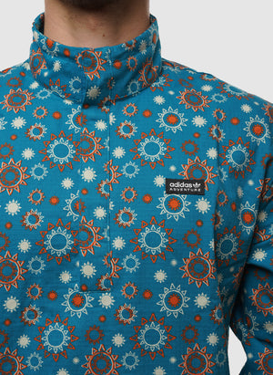 Nature Awakening Allover Print Windbreaker - Multicolor