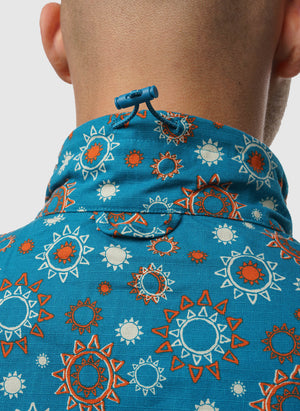 Nature Awakening Allover Print Windbreaker - Multicolor