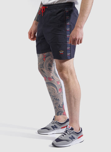 Save The Sea Taped Swim Shorts - Blue