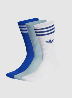 Solid Crew Sock - Blue/White