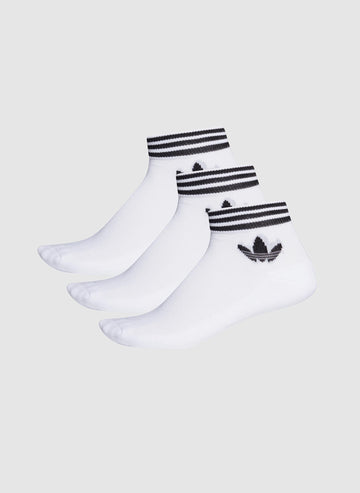 Trefoil Ankle Socks - White/Black