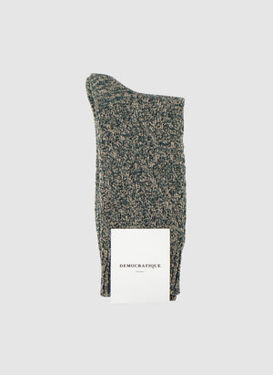 Relax Rhombe Knit Socks - Rough Sand/Forrest Green