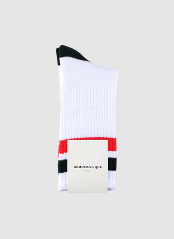 Classique Stripes Socks - Off White/Forrest Green/Light Rosso