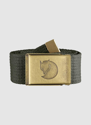 Canvas Brass Belt 4cm - Mountain Grey