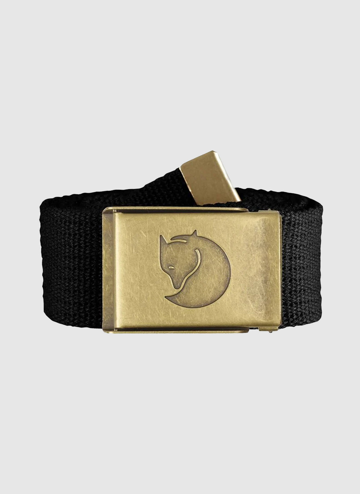 Canvas Brass Belt 4cm - Black
