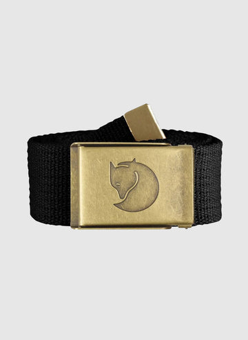 Canvas Brass Belt 4cm - Black