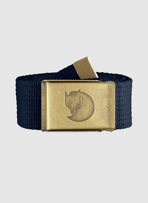 Canvas Brass Belt 4cm - Dark Navy