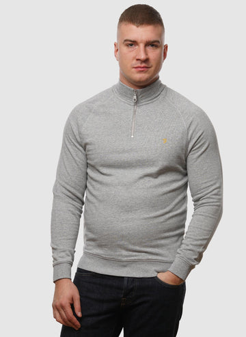 Jim 1/4 Zip Sweatshirt - Light Grey Marl-TSD - Pullover-1