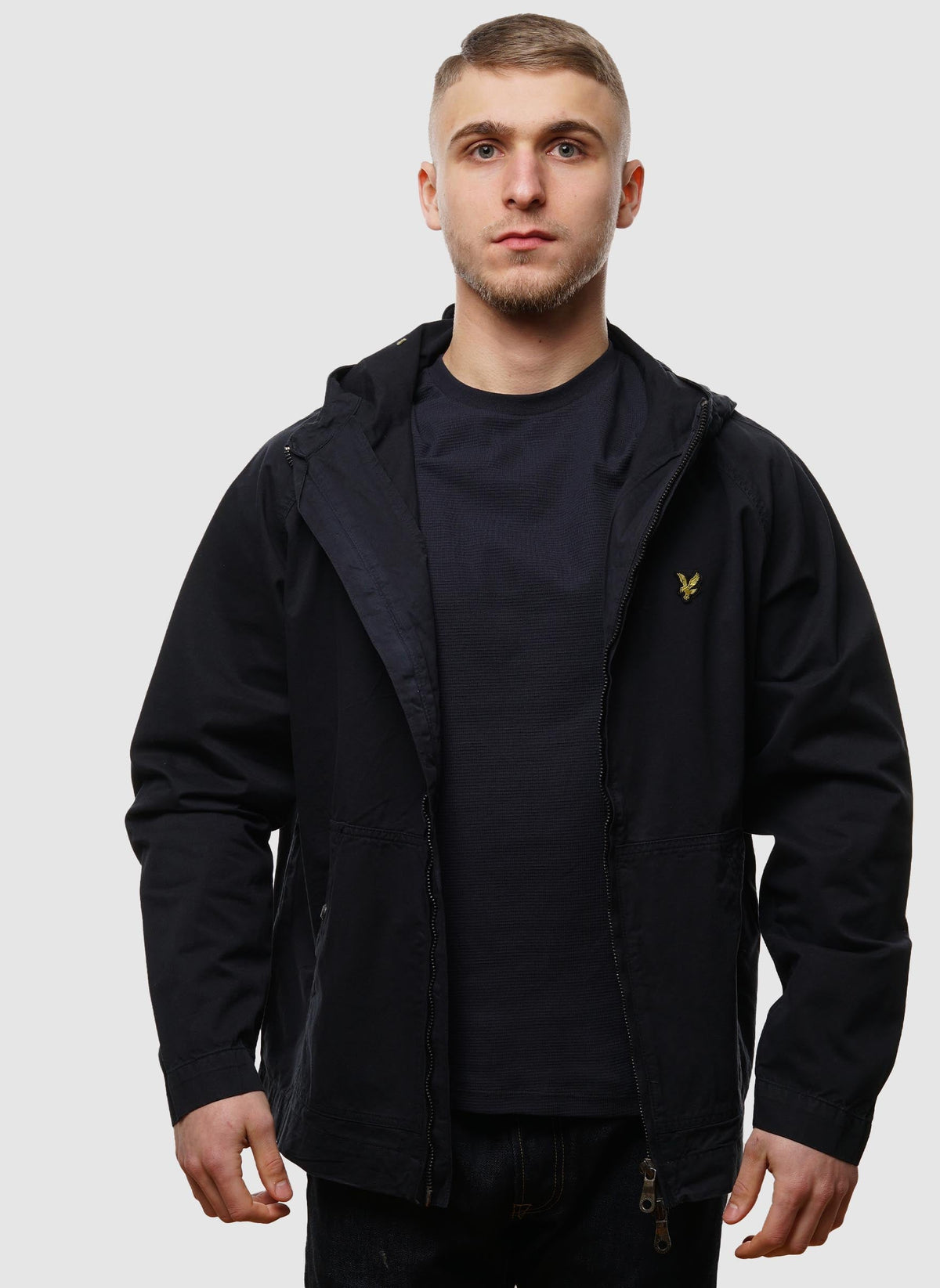 Garment Dyed Zip Through Jacket - Dark Navy-TSD - Jacken-2