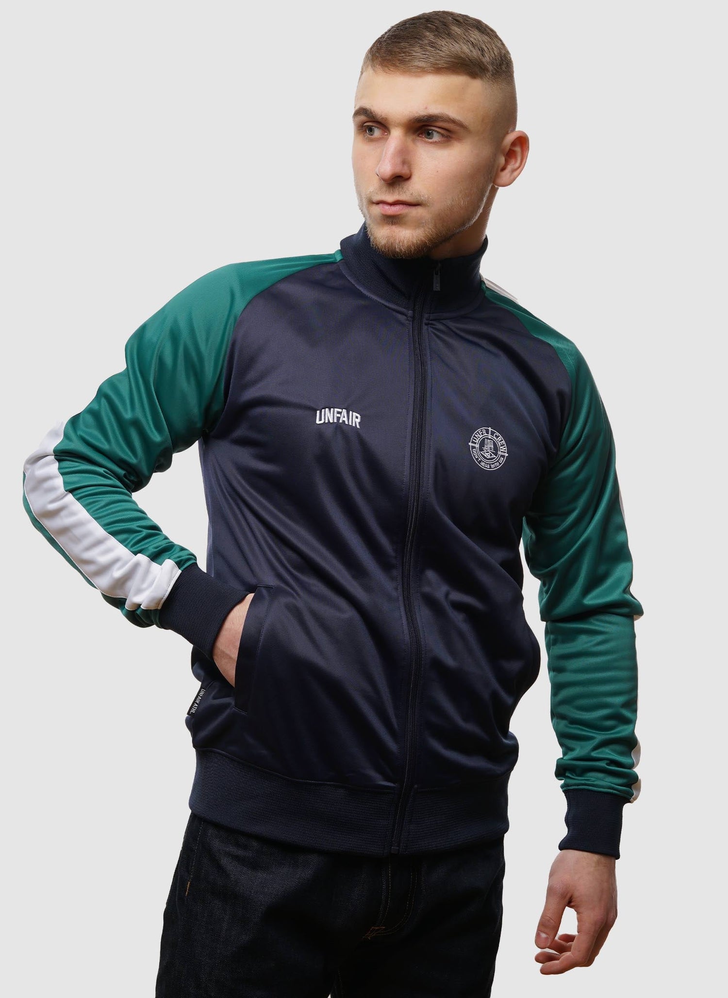 Two Side Tracktop - Navy/Green-TSD - Jacken-1