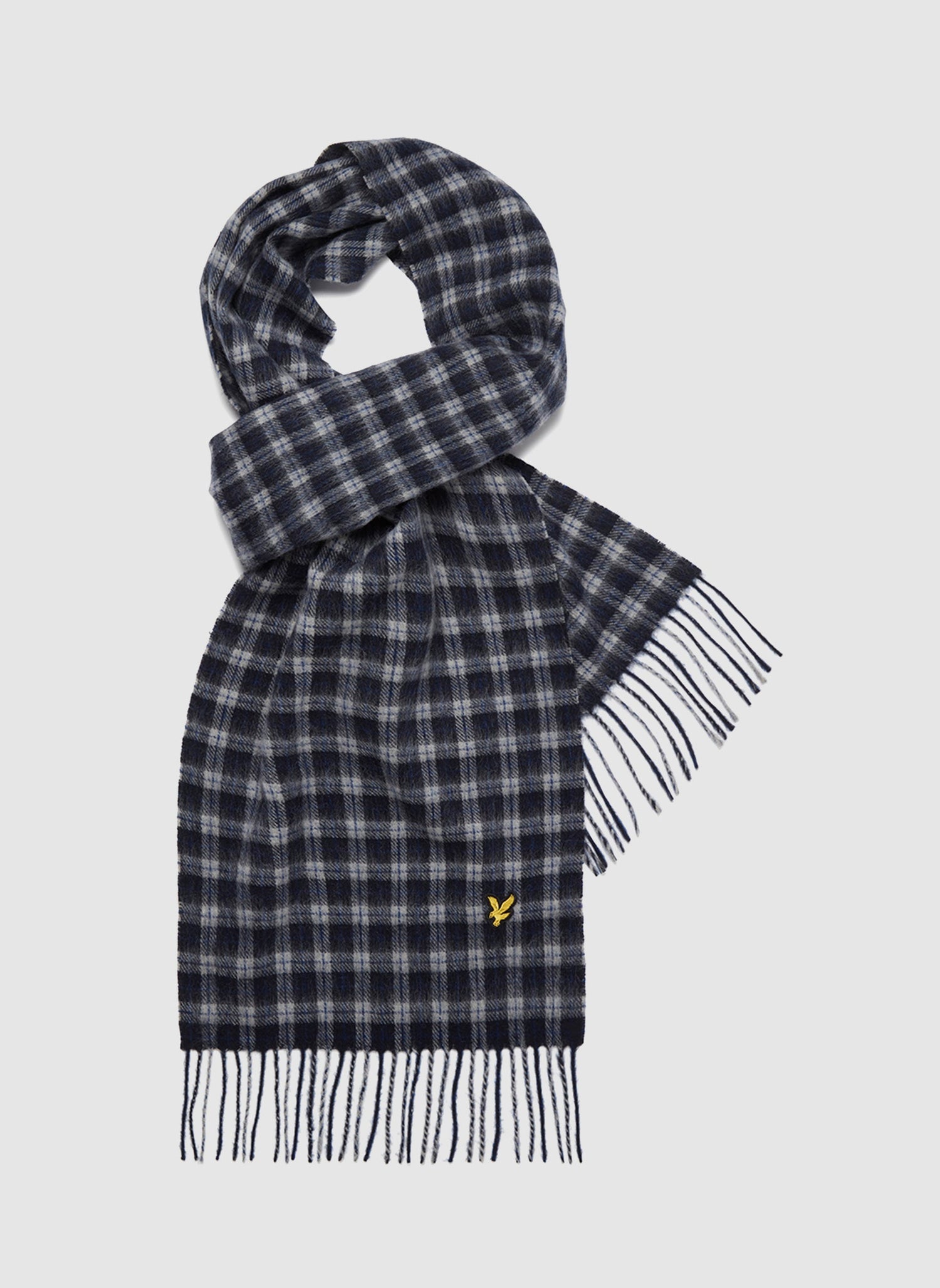 Tartan Lambswool Scarf - Dark Navy/Away Blue/Bright Blue-TSD - Accessoires-Blue-1