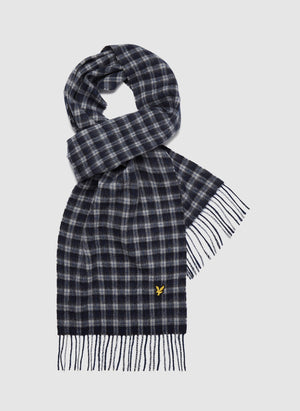 Tartan Lambswool Scarf - Dark Navy/Away Blue/Bright Blue-TSD - Accessoires-Blue-1