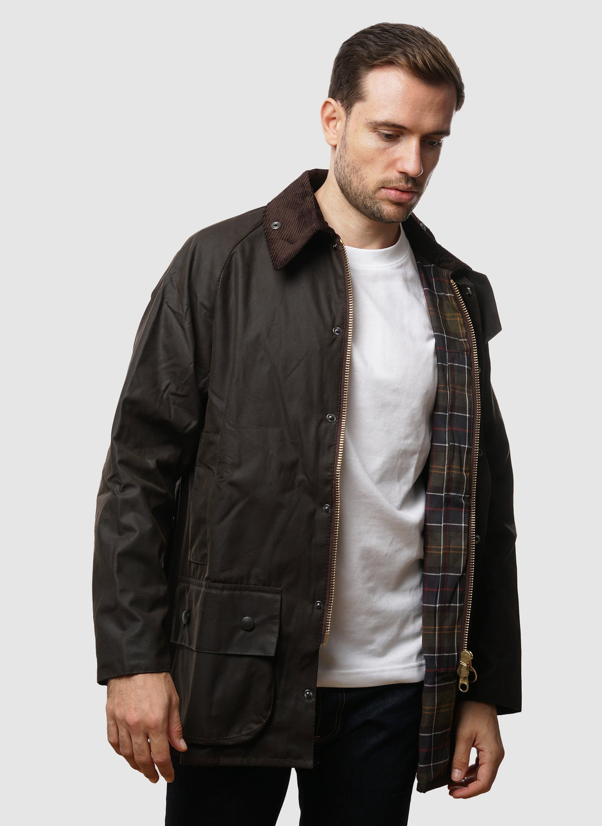 Barbour Wachsjacke Classic Beaufort Barbour Steppjacke Herren Oliv