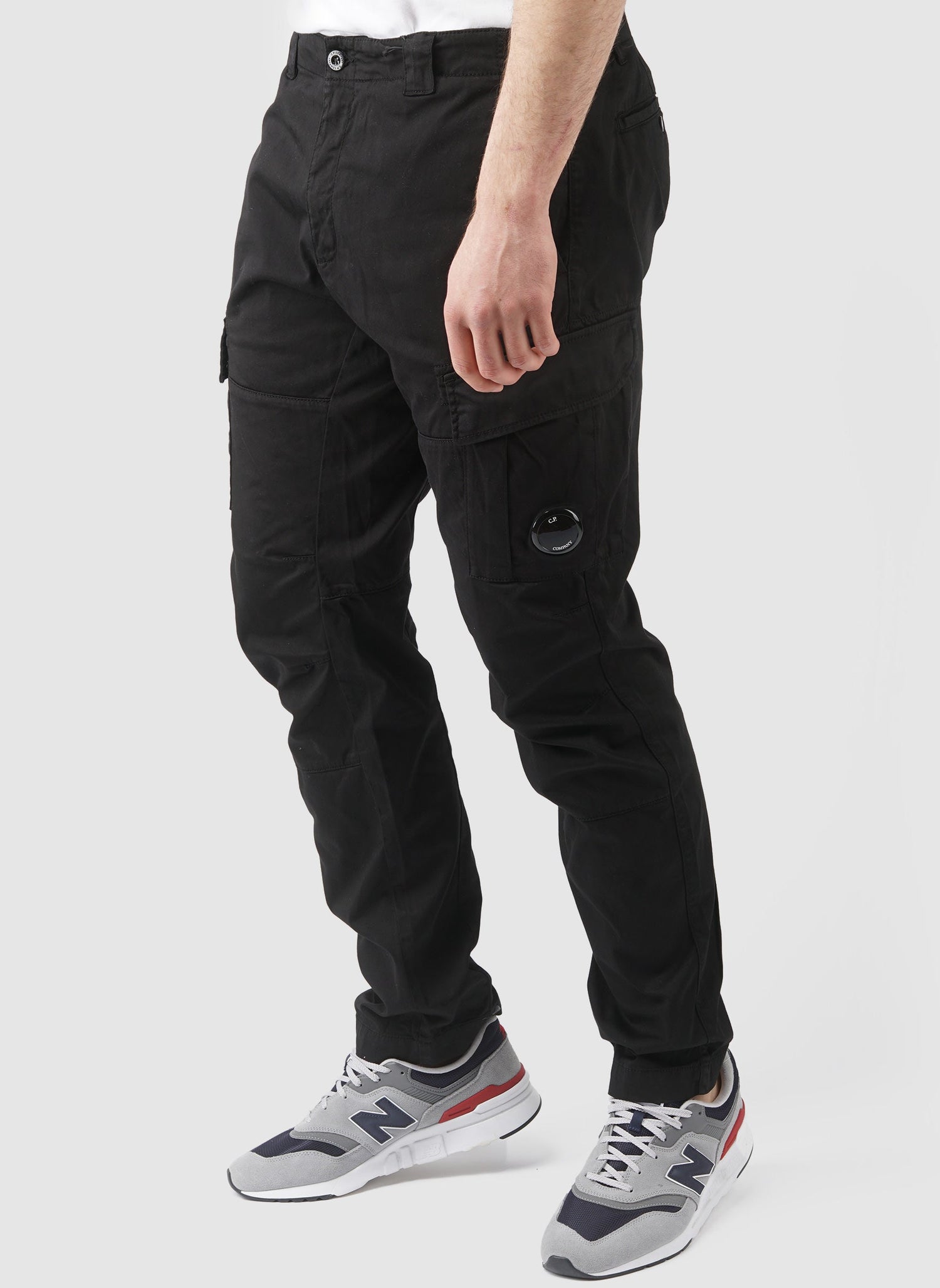 Stretch Sateen Lens Cargo Pants - Black-TSD - Pullover-1