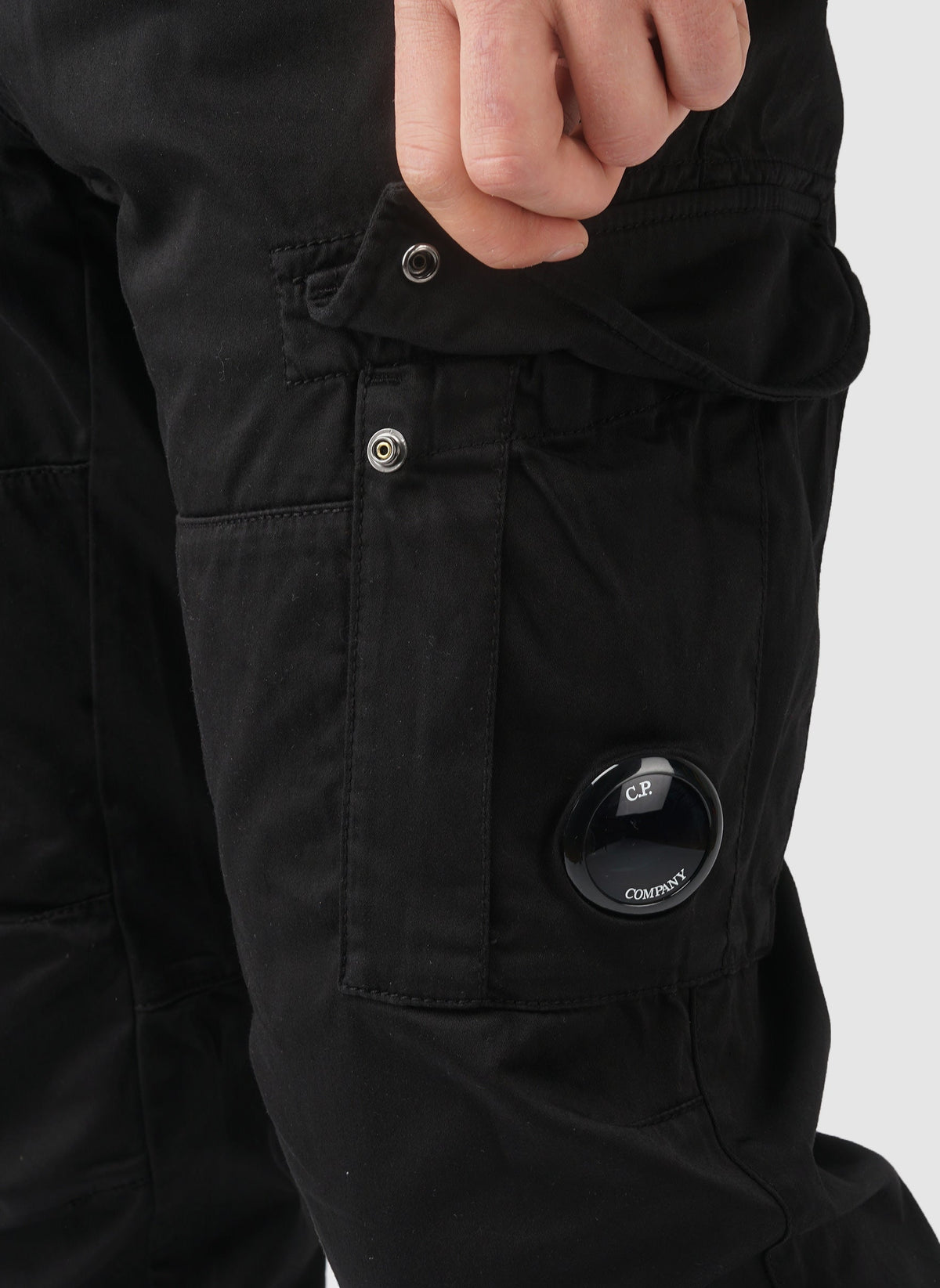 Stretch Sateen Lens Cargo Pants - Black-TSD - Pullover-5