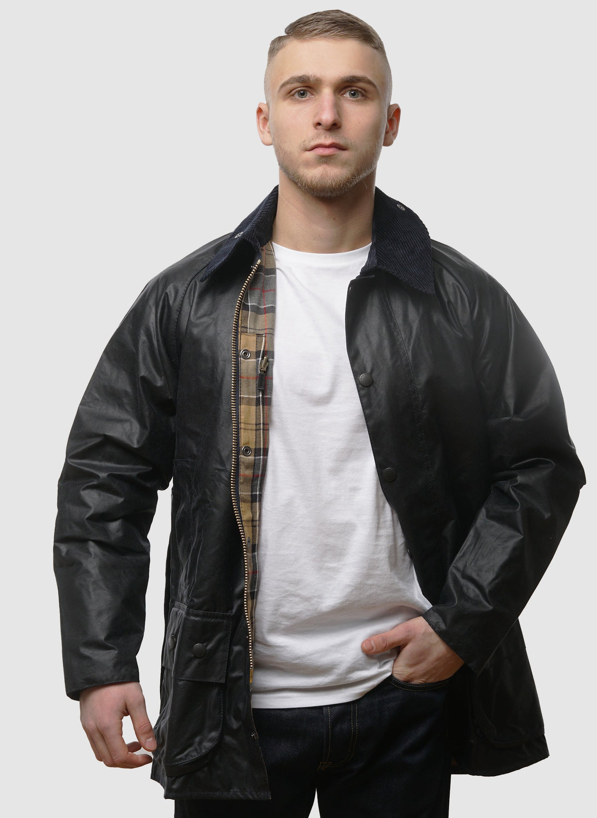 Beaufort Wax Jacket - Navy-TSD - Jacken-2
